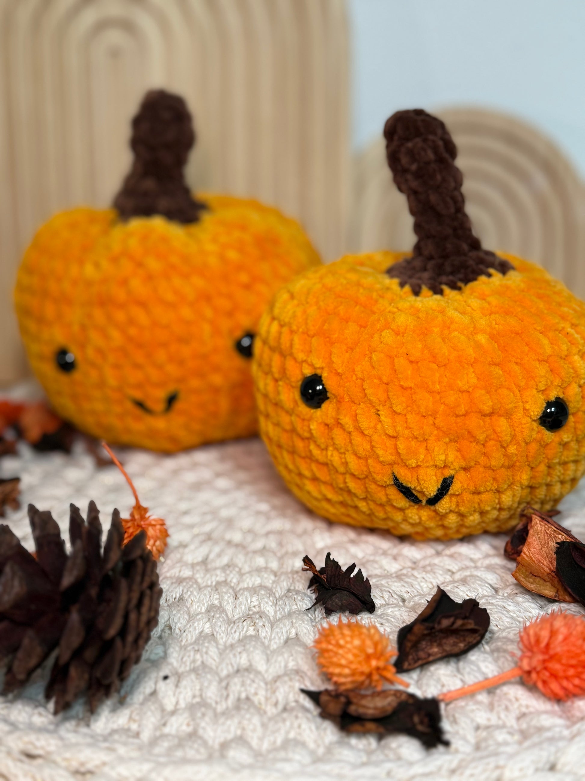 Amigurumi Kürbis mit Gesicht | Handgemacht | Herbstdeko