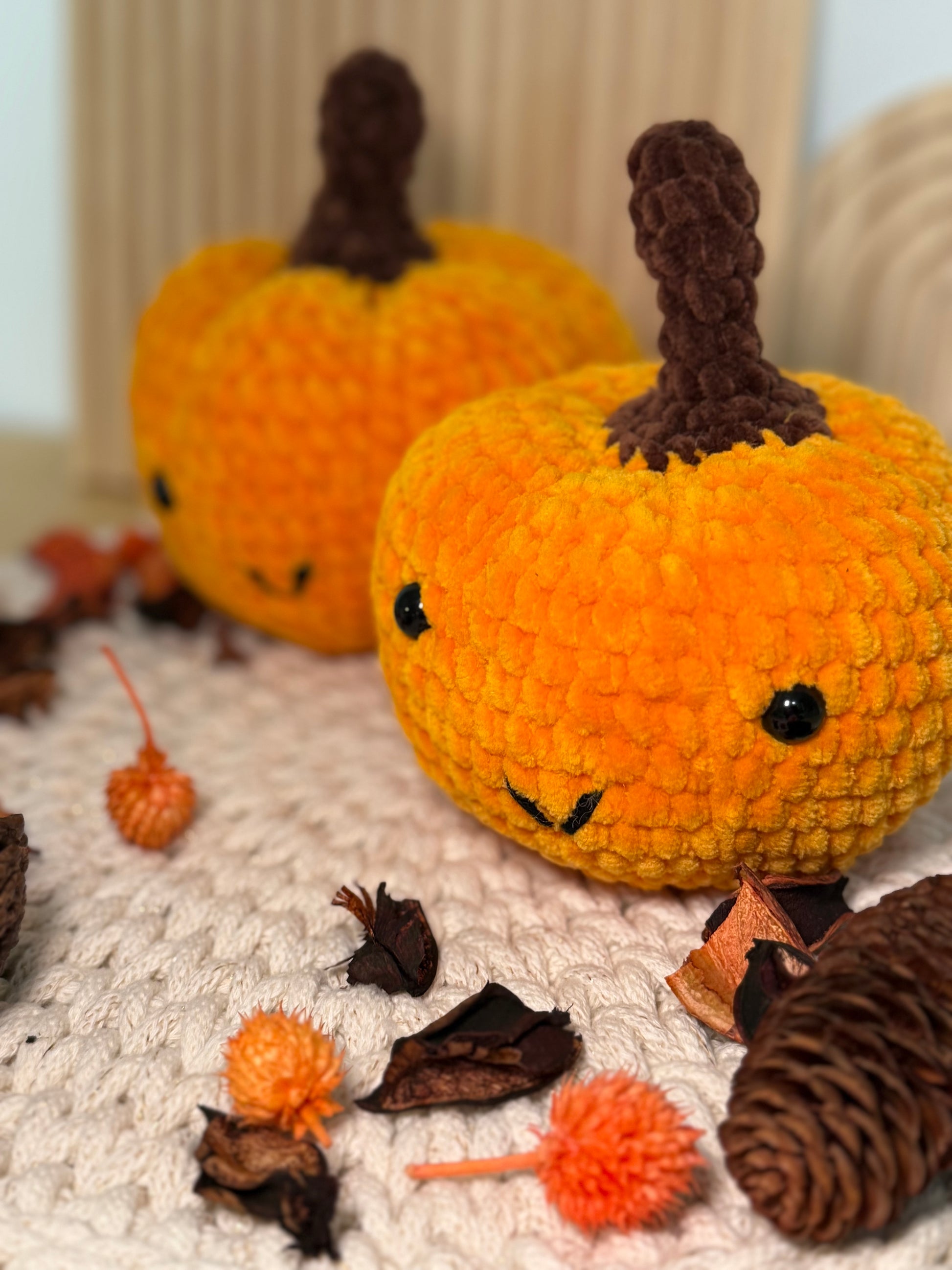 Amigurumi Kürbis mit Gesicht | Handgemacht | Herbstdeko