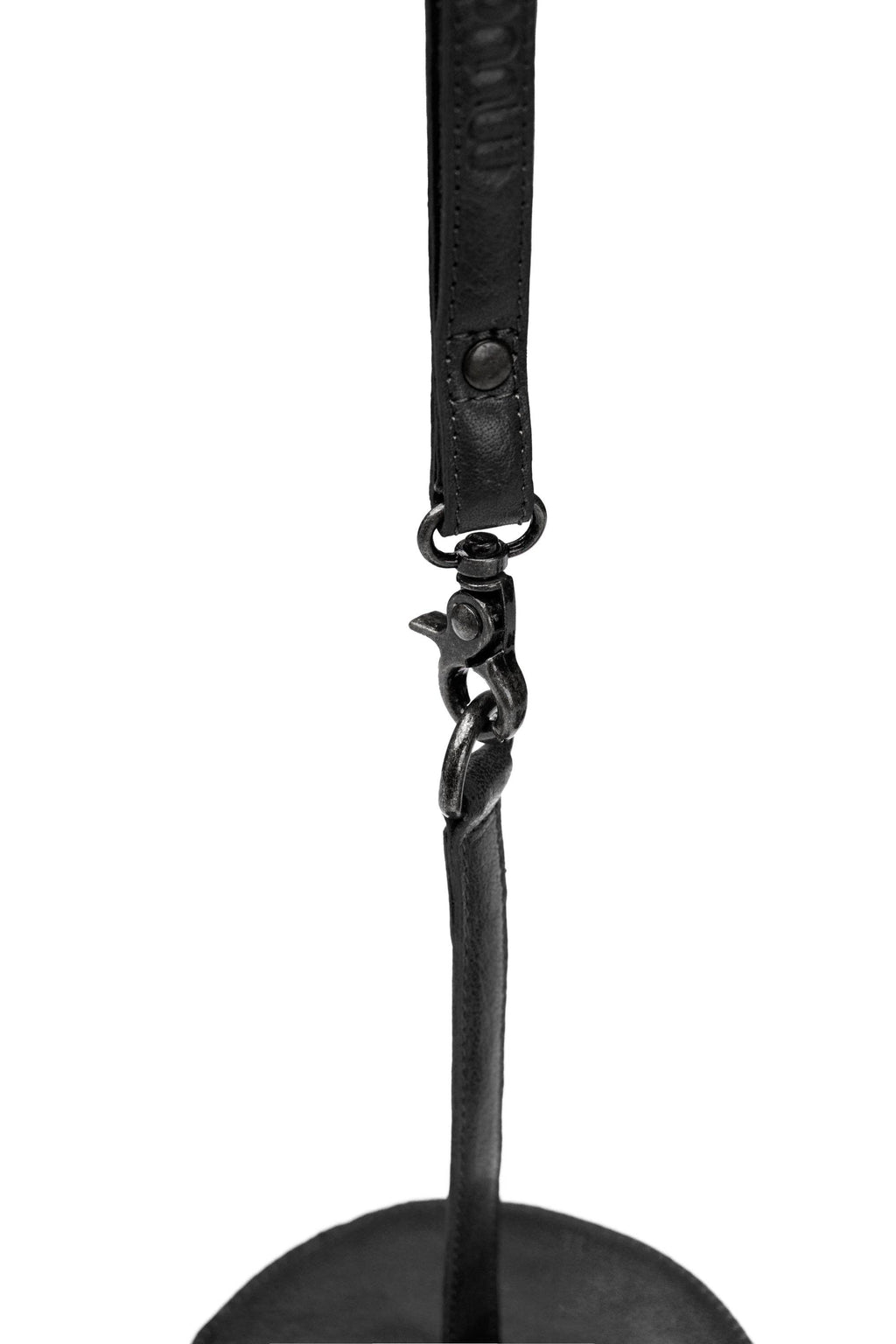 Gyrit Garnhalter mit praktischem Lederarmband: Schwarz / Eine Größe