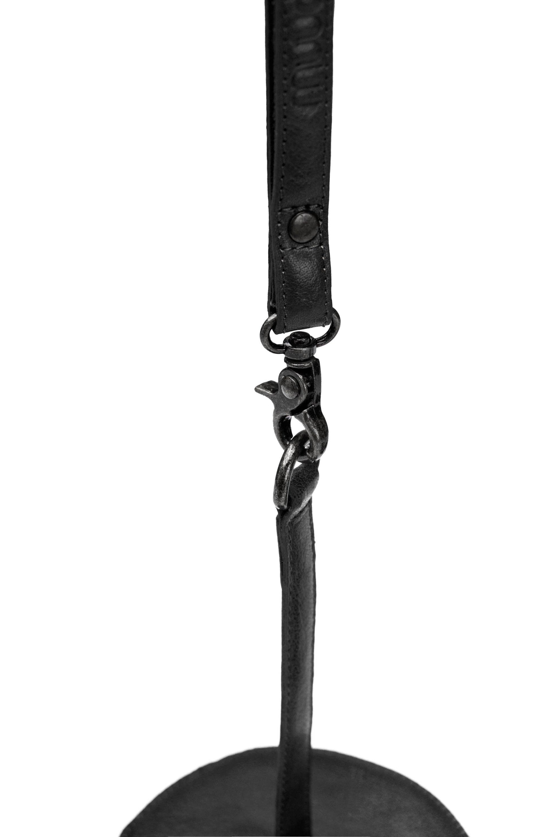 Gyrit Garnhalter mit praktischem Lederarmband: Schwarz / Eine Größe