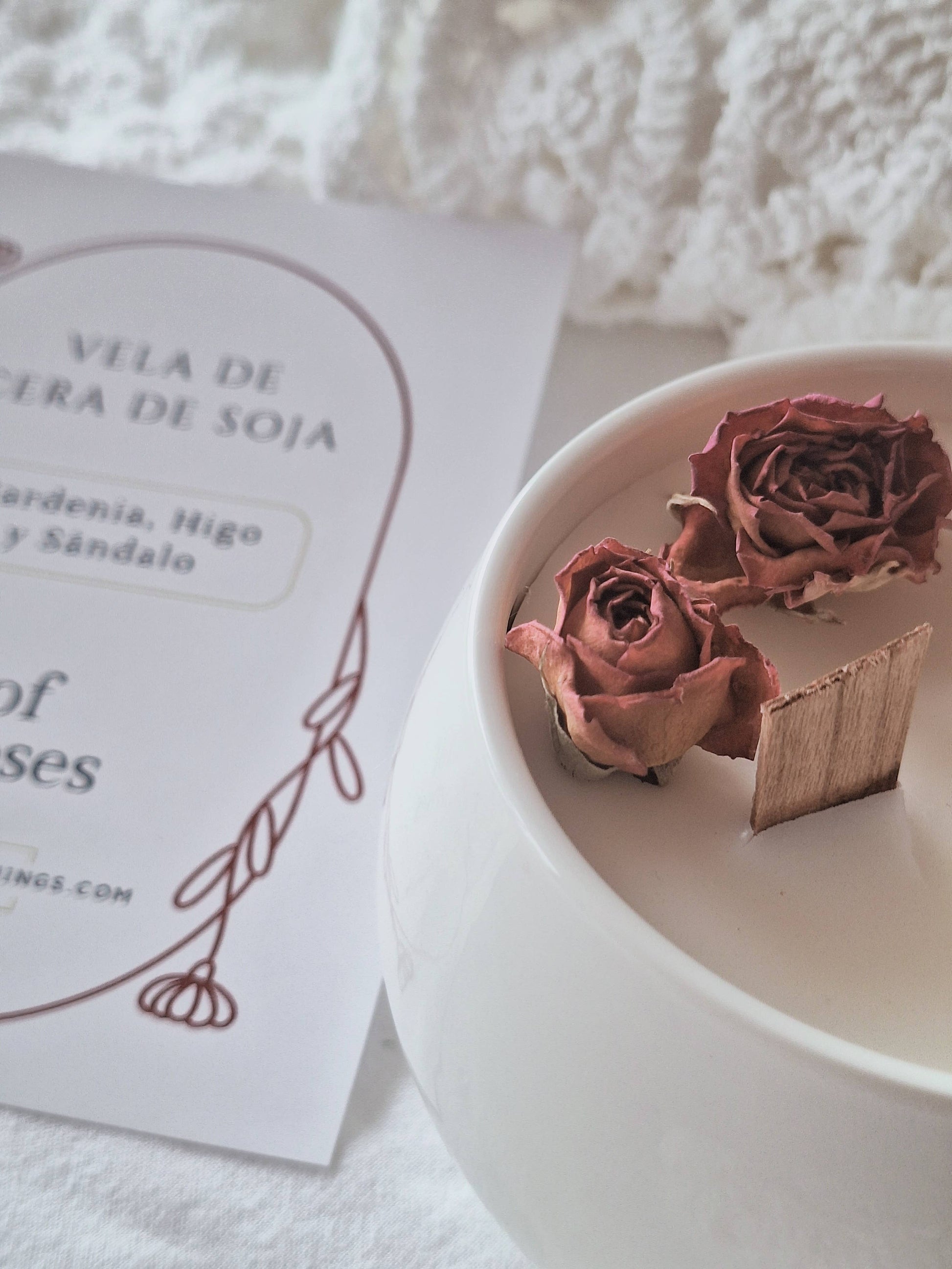Sojakerze „Bed of Roses“ – Limitierte Auflage: Englisch / Fad