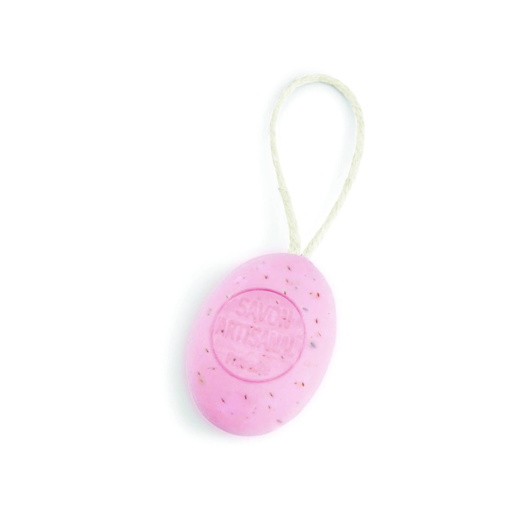 Ovale Seife an Baumwollkordel Rose 200 g