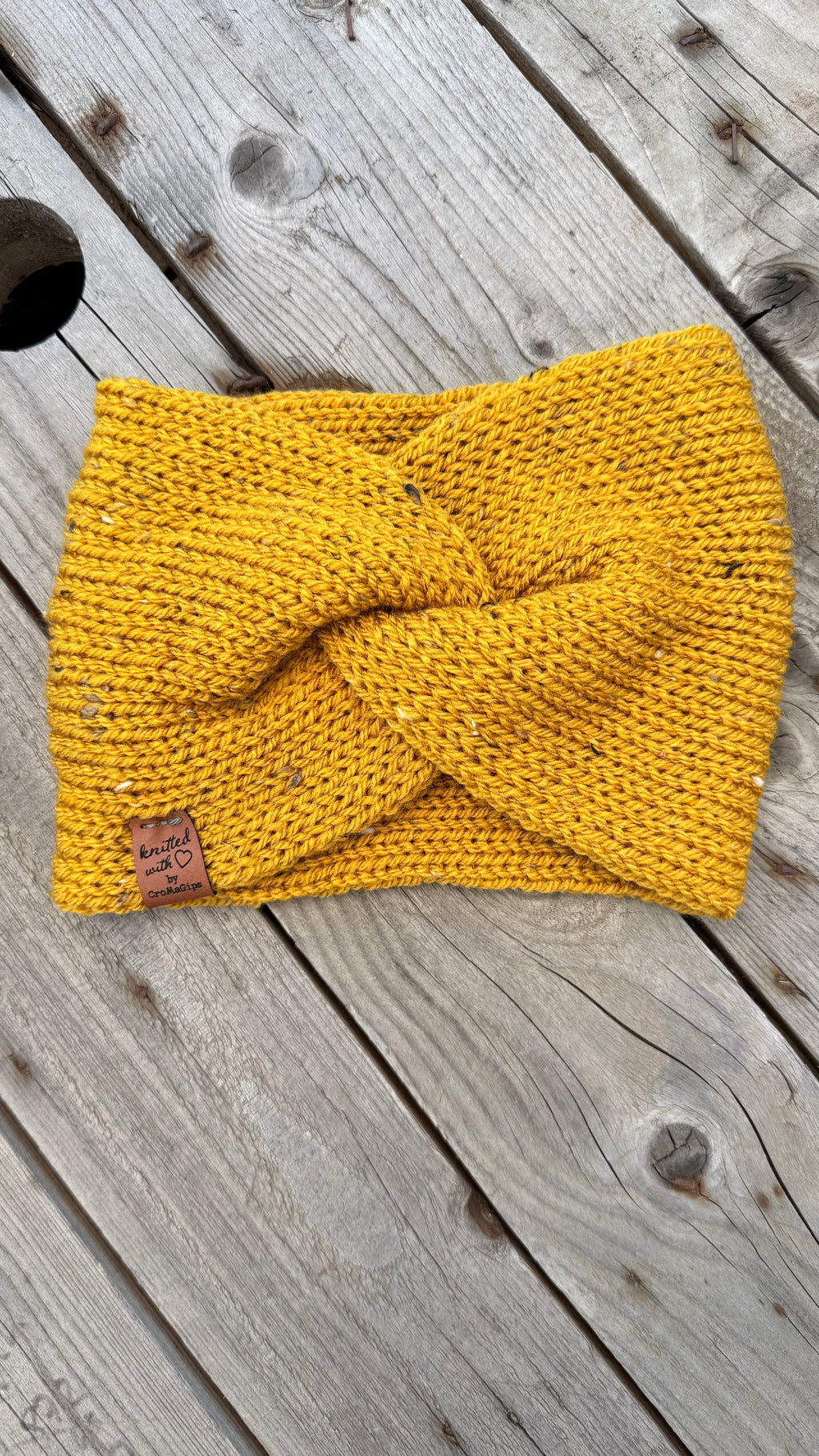 Stirnband mit Flechtoptik – Mustard, Uni Größe