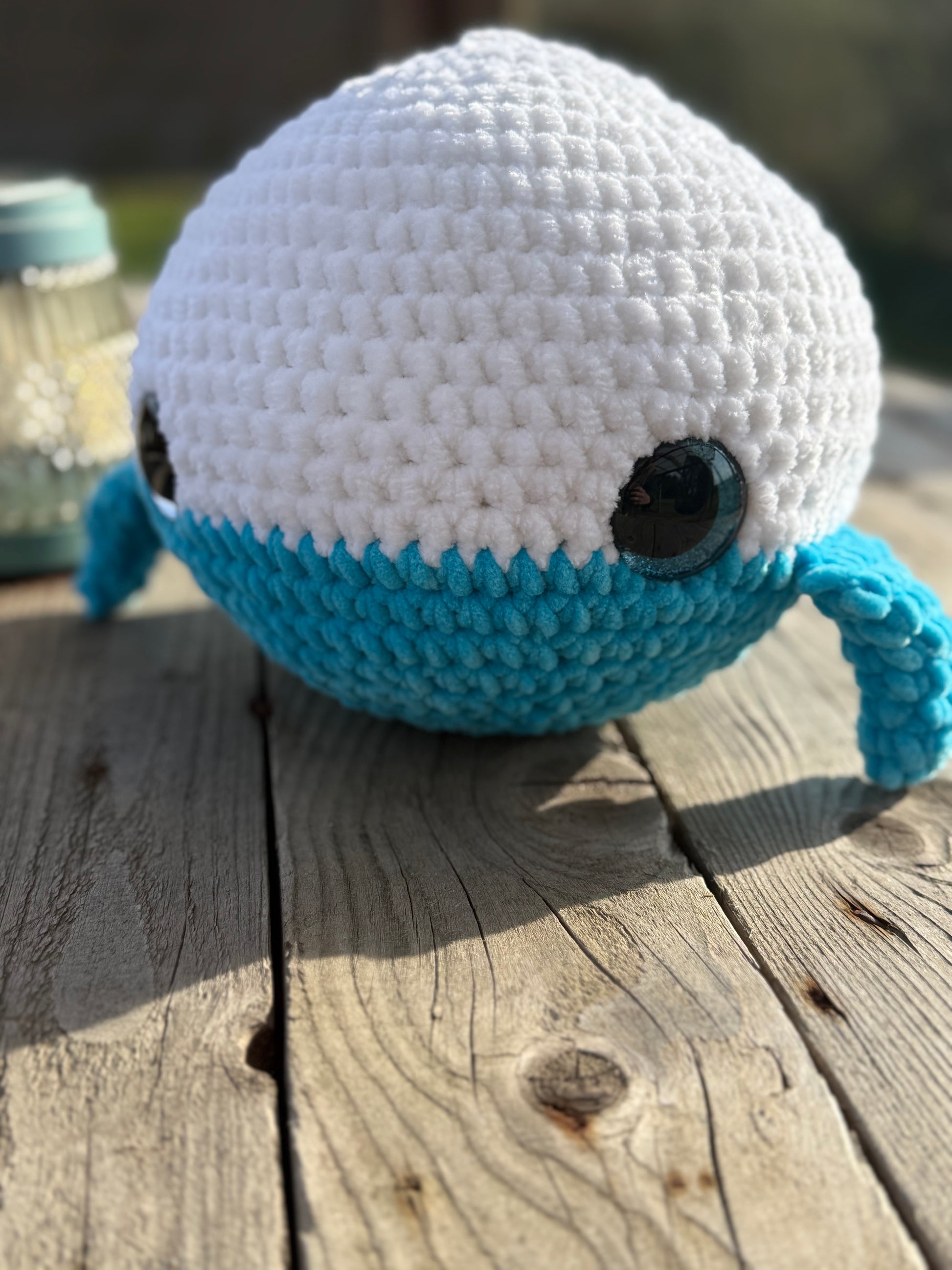🐳💙🤍 Willi der Wal – handgehäkeltes Amigurumi Kuscheltier (ca. 18 cm hoch & 18 cm lang)