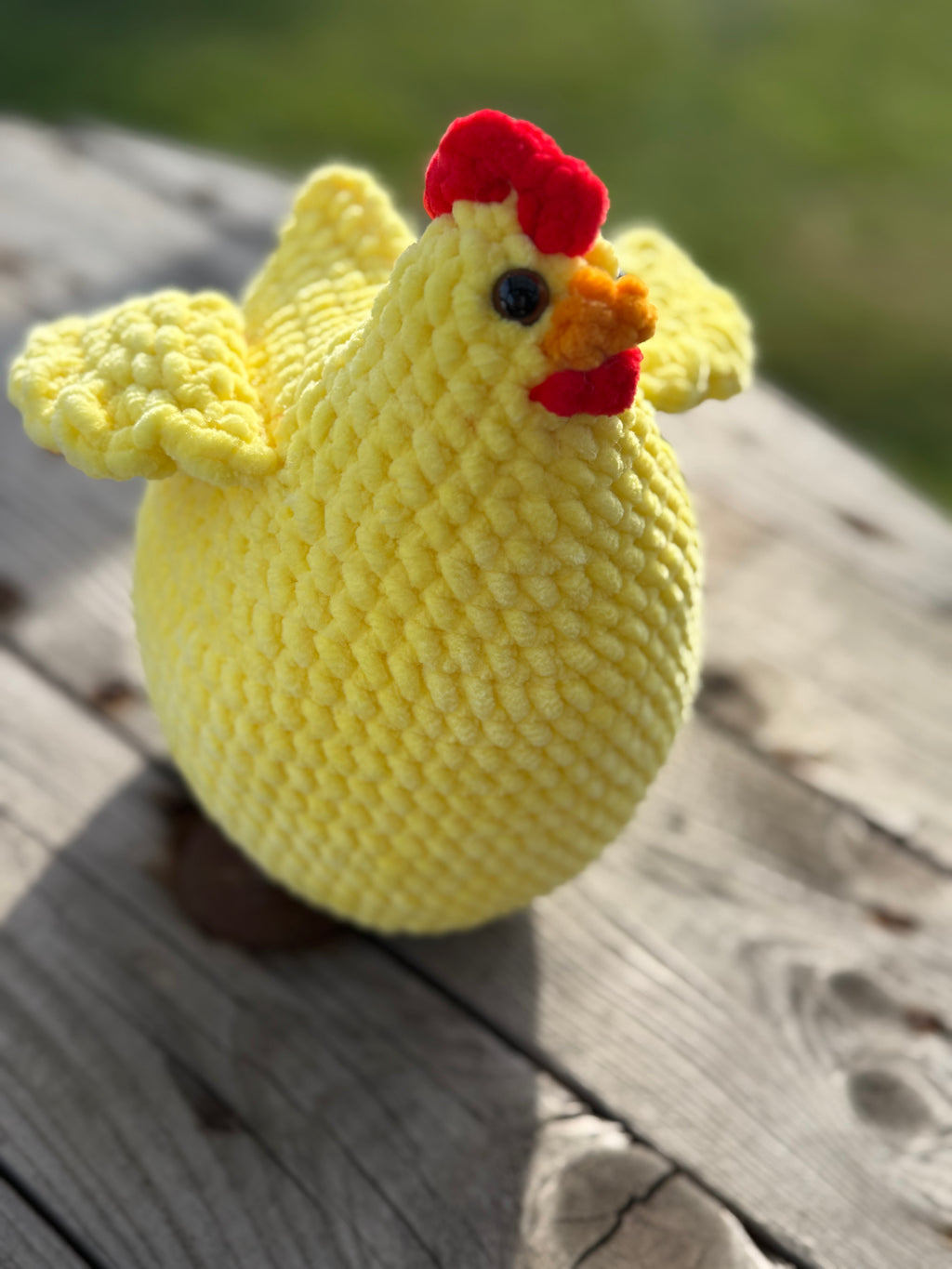 🐔💛 Henriette das Huhn – handgehäkeltes Amigurumi Kuscheltier (ca. 20 cm hoch, 12 cm tief)