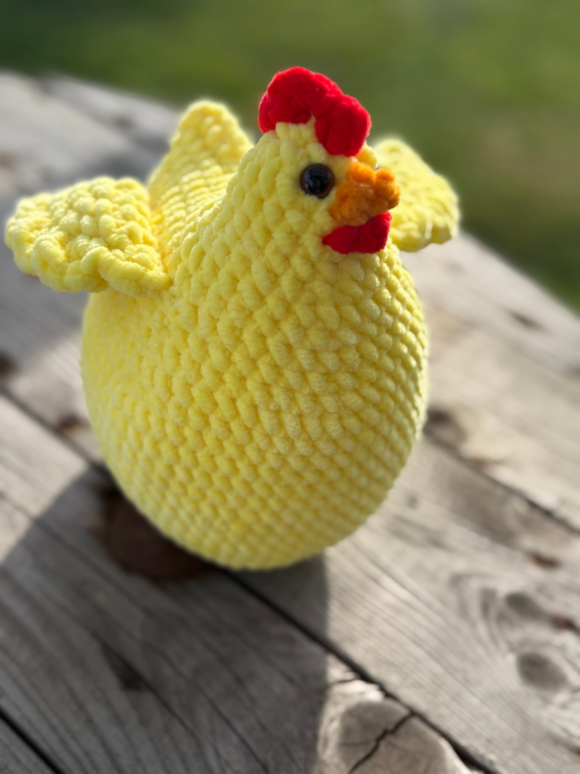 🐔💛 Henriette das Huhn – handgehäkeltes Amigurumi Kuscheltier (ca. 20 cm hoch, 12 cm tief)