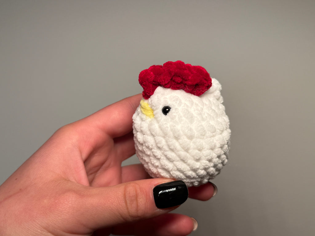 Gehäkelter Huhn Schlüsselanhänger – Handgemachtes Amigurumi Unikat