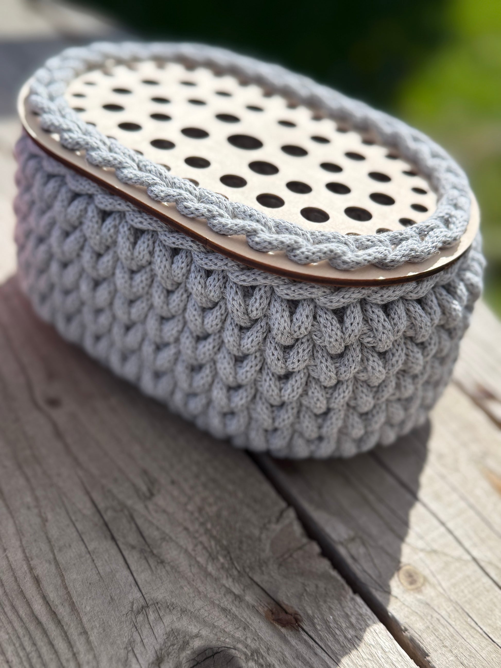 🧶 Gehäkelte Körbe für Häkelnadeln – stilvolle Aufbewahrung mit Holz-Elementen 🌙🧺