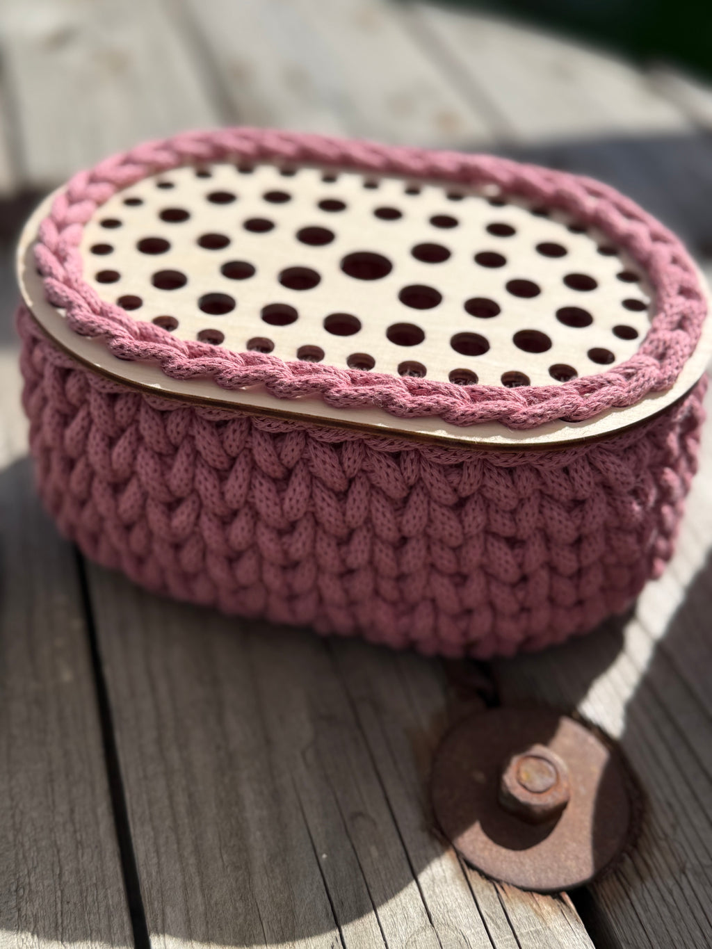 🧶 Gehäkelte Körbe für Häkelnadeln – stilvolle Aufbewahrung mit Holz-Elementen 🌙🧺