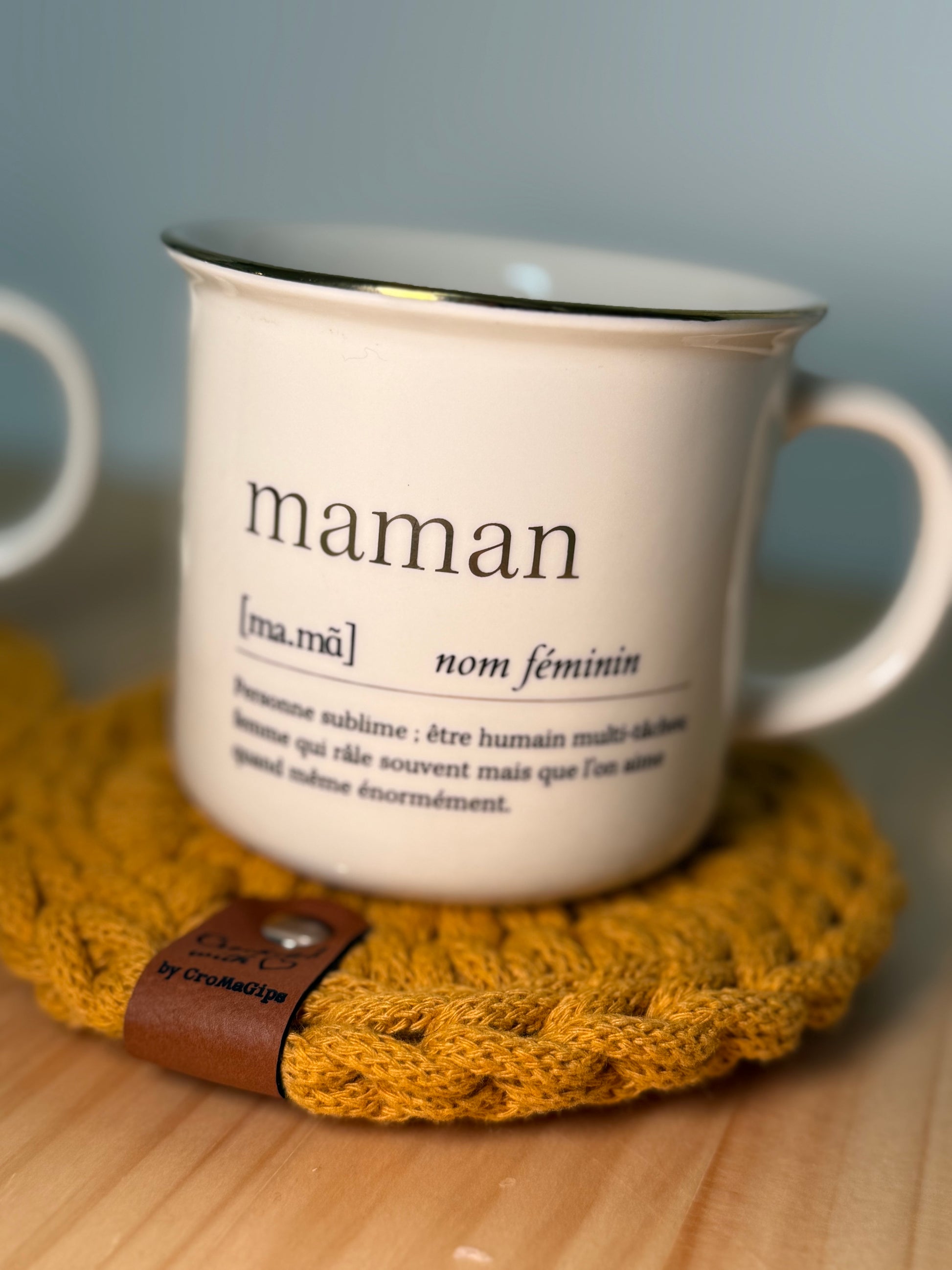 Keramik-Tassen „Maman“ ; „Papa“ | Französischer Charme | 250ml