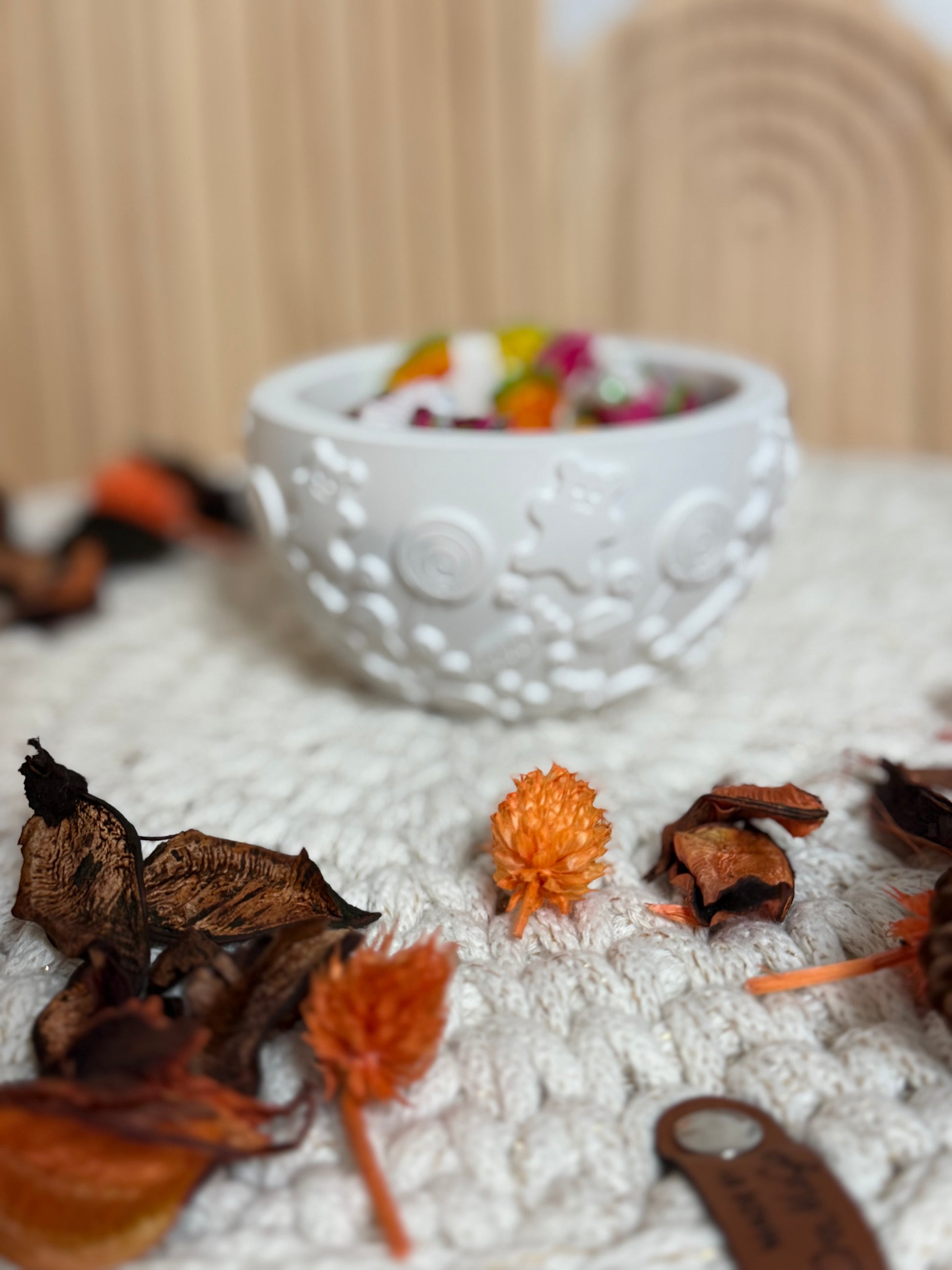 Candy-Schale mit Bären-; Bonbon-Muster | Handgemacht aus Kerakraft