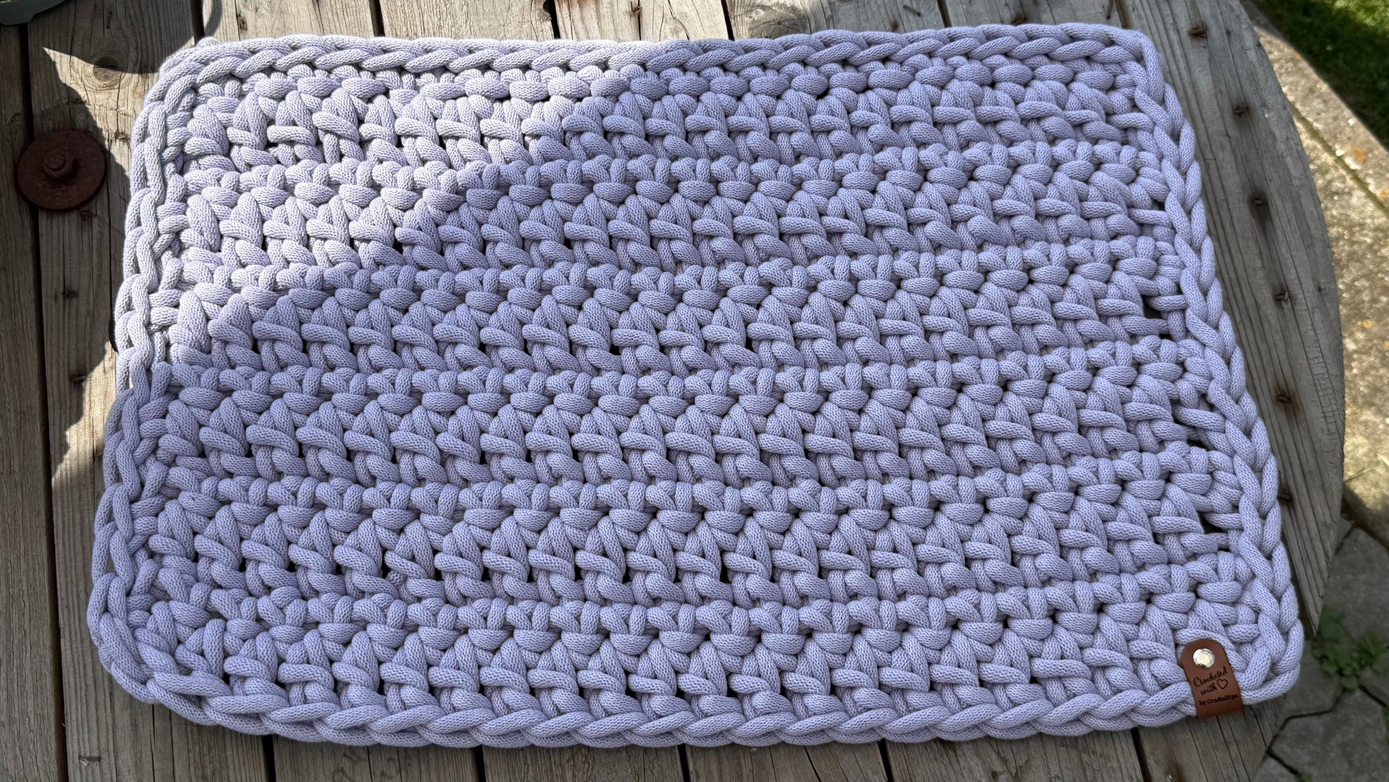Badematte gehäkelt – Badezimmer-Vorleger, 39x60 cm, 9mm Bobbiny
