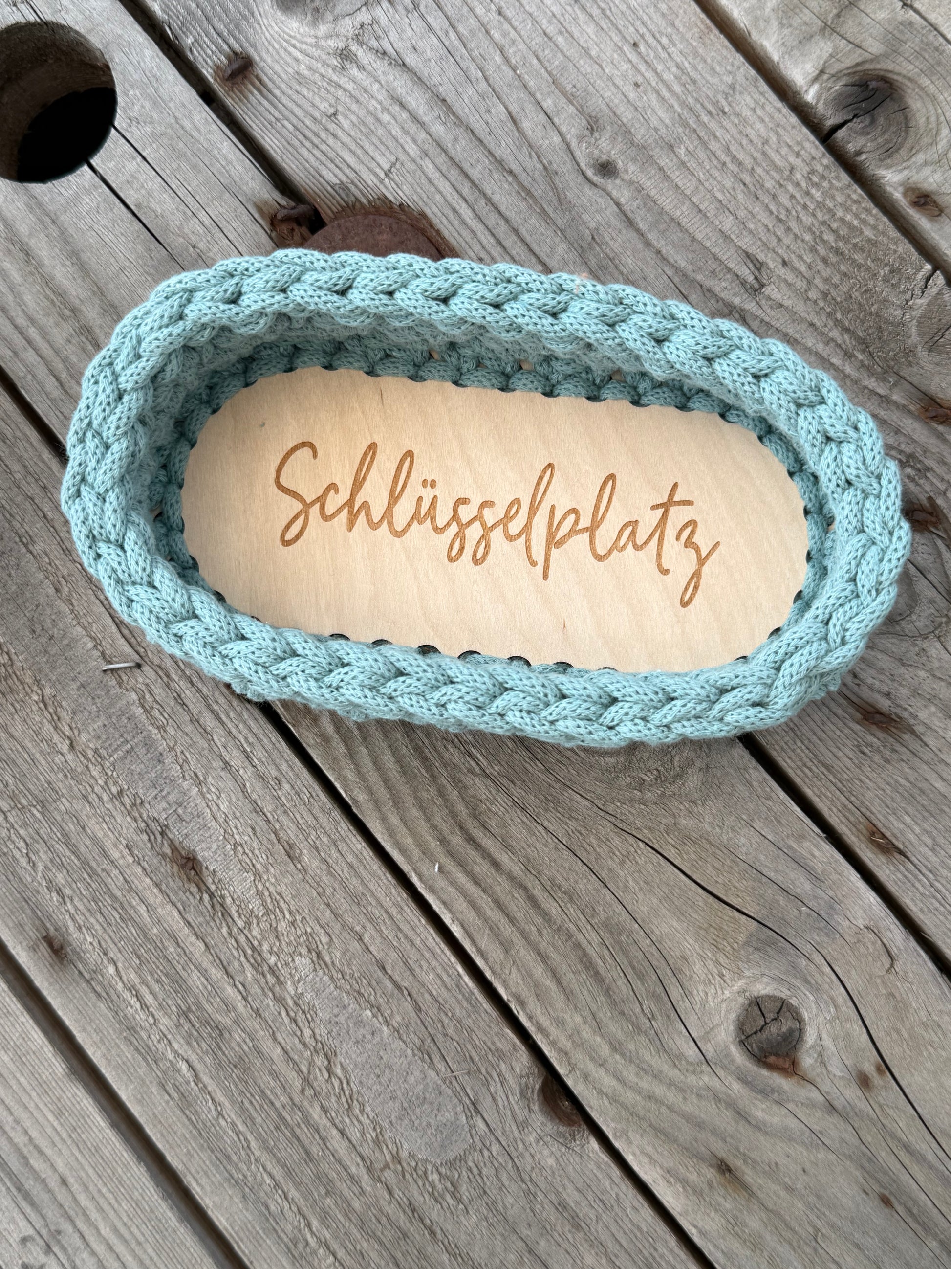 Oval-Korb mit Holzboden – Gänsefüßchen-Muster, Dugg eng