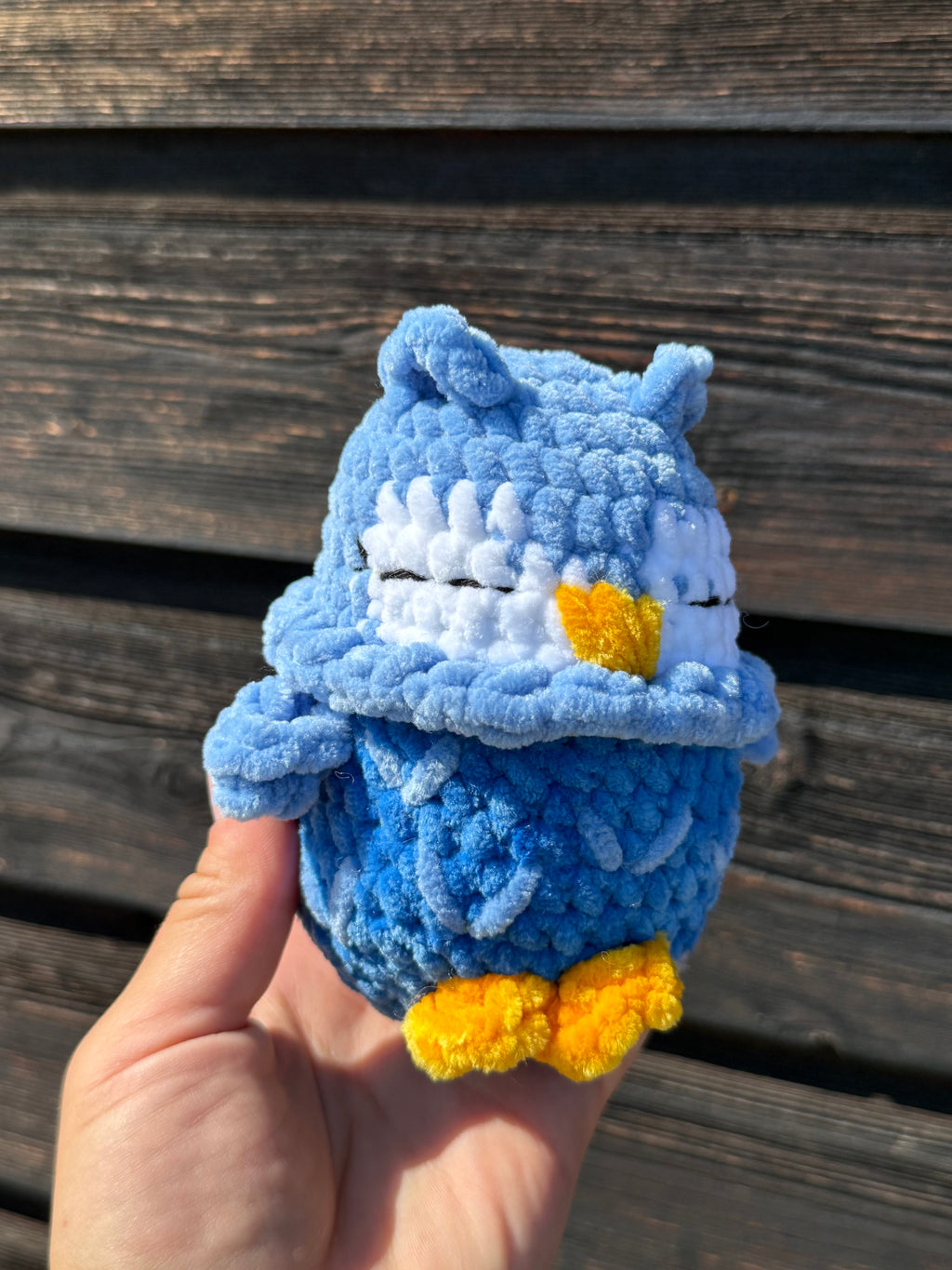 🦉 Gehäkelte Eule in Blau – Handgemachtes Amigurumi 🧶