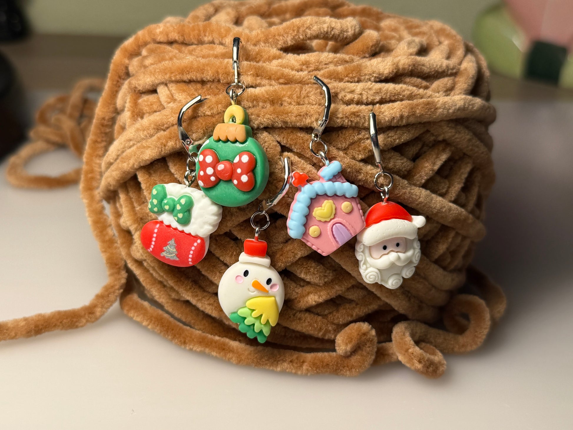 🎅 Maschenmarkierer Set – Handgemacht & Weihnachtlich 🎄🧶 Set 3
