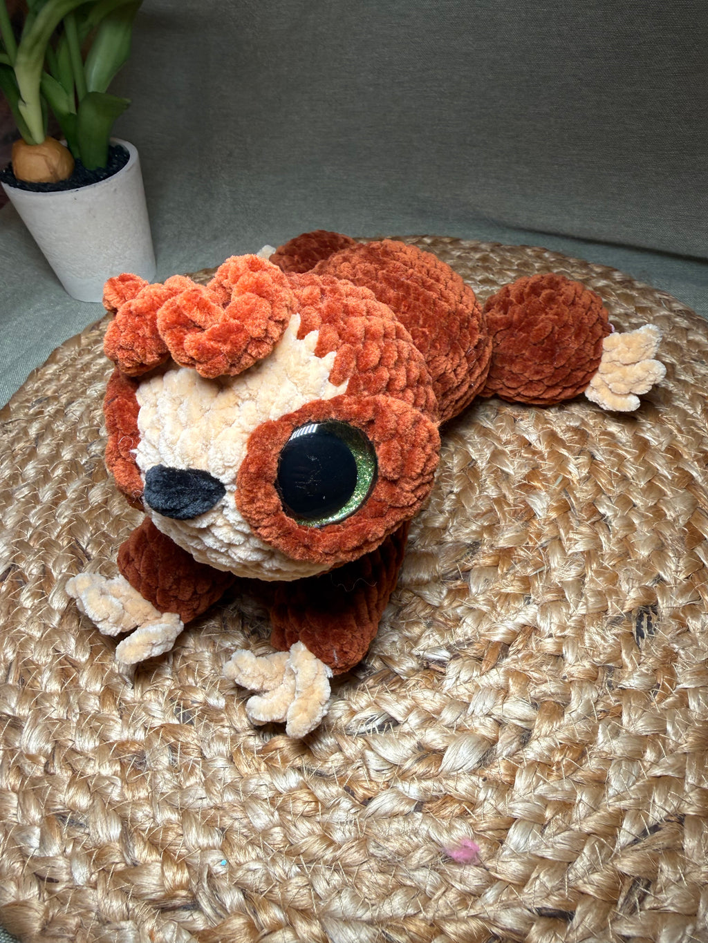 🦥 Flo das Faultier – handgehäkeltes Amigurumi Kuscheltier (ca. 23 cm)