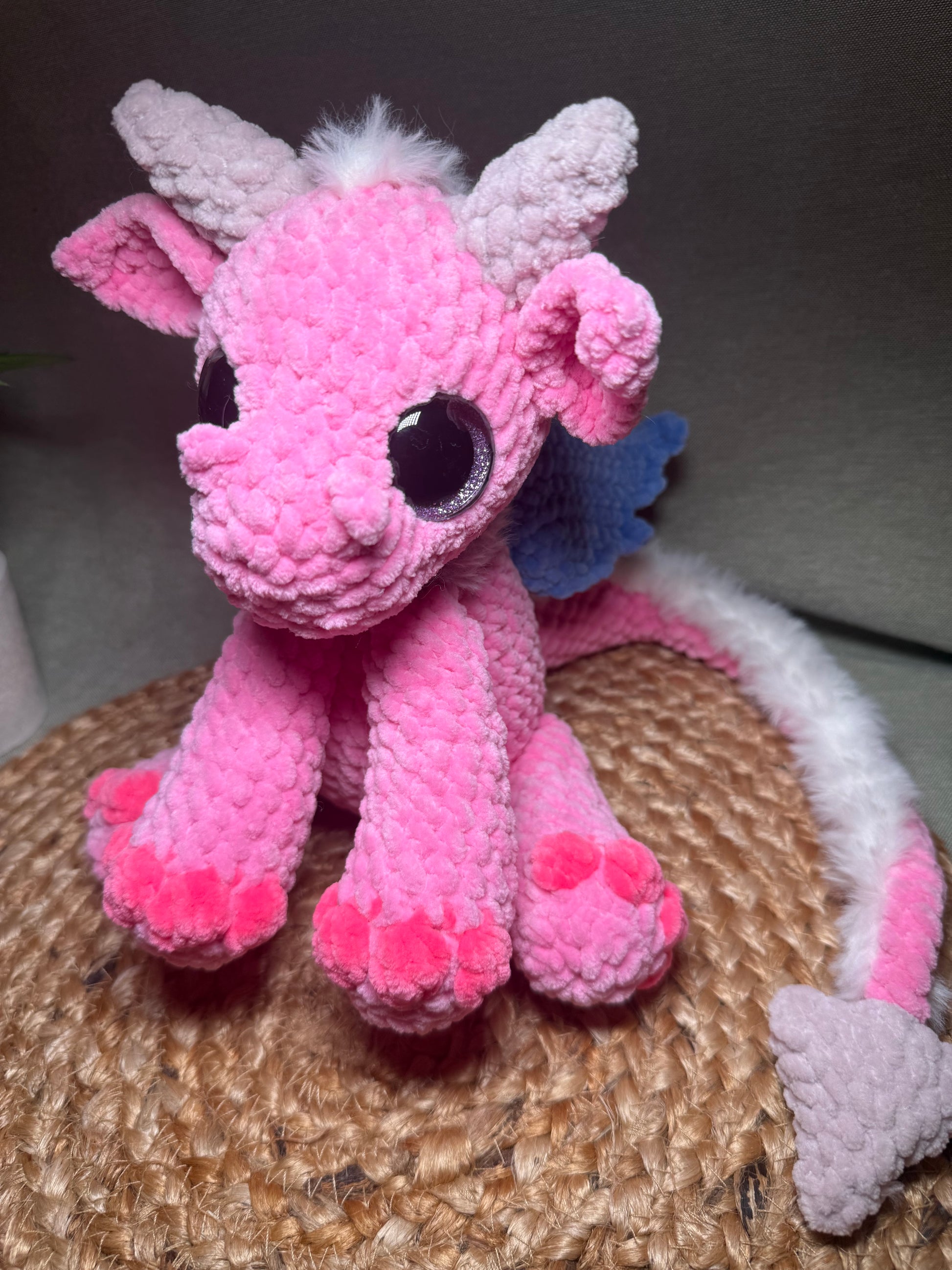 🐉 Ember der Drache – handgehäkeltes Amigurumi Kuscheltier (ca. 25 cm)