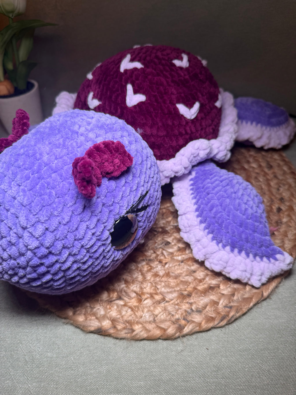 🐢❤️ Herzi die Schildkröte – handgehäkeltes Amigurumi Kuscheltier (ca. 37 cm)