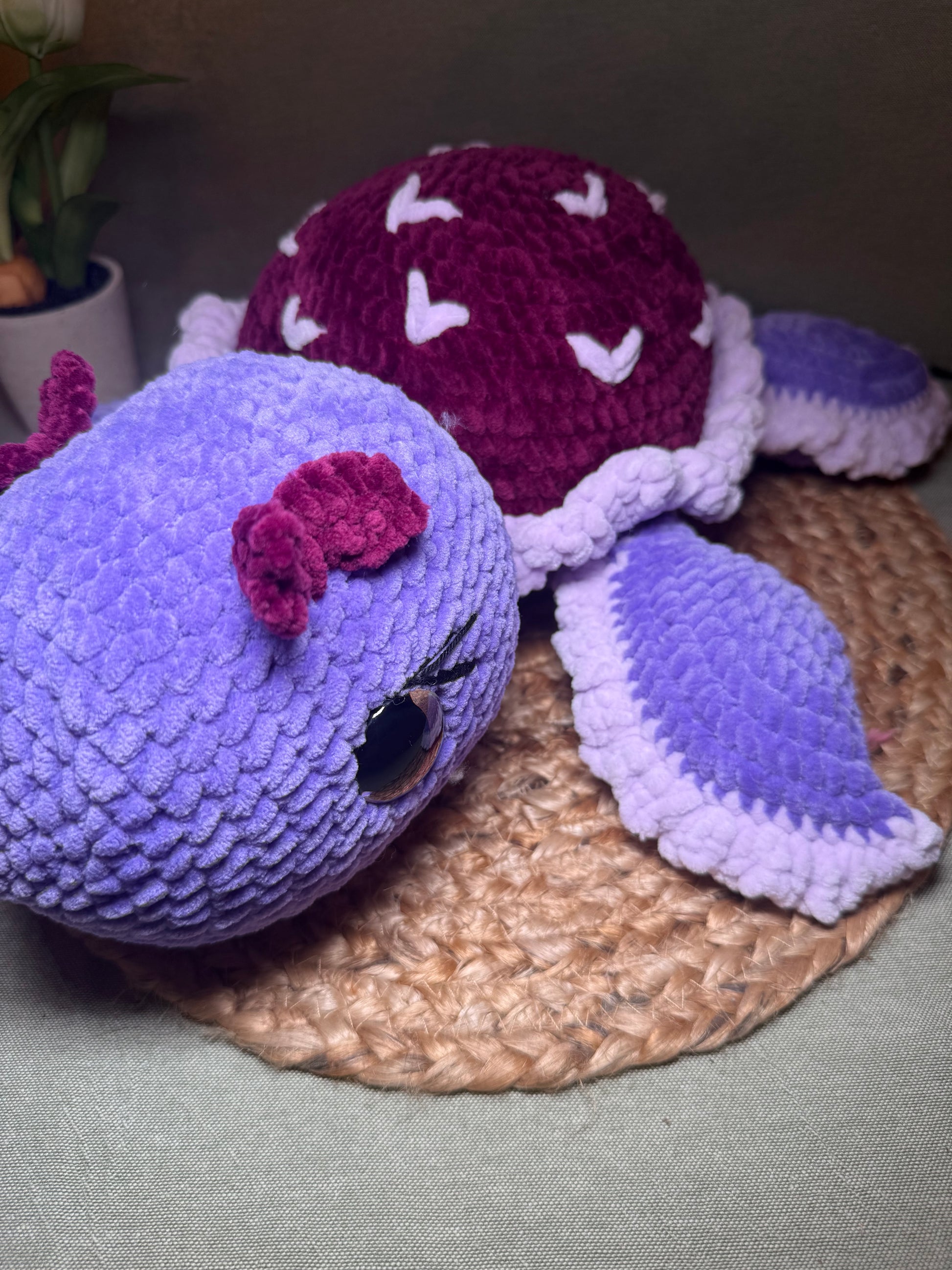 🐢❤️ Herzi die Schildkröte – handgehäkeltes Amigurumi Kuscheltier (ca. 37 cm)