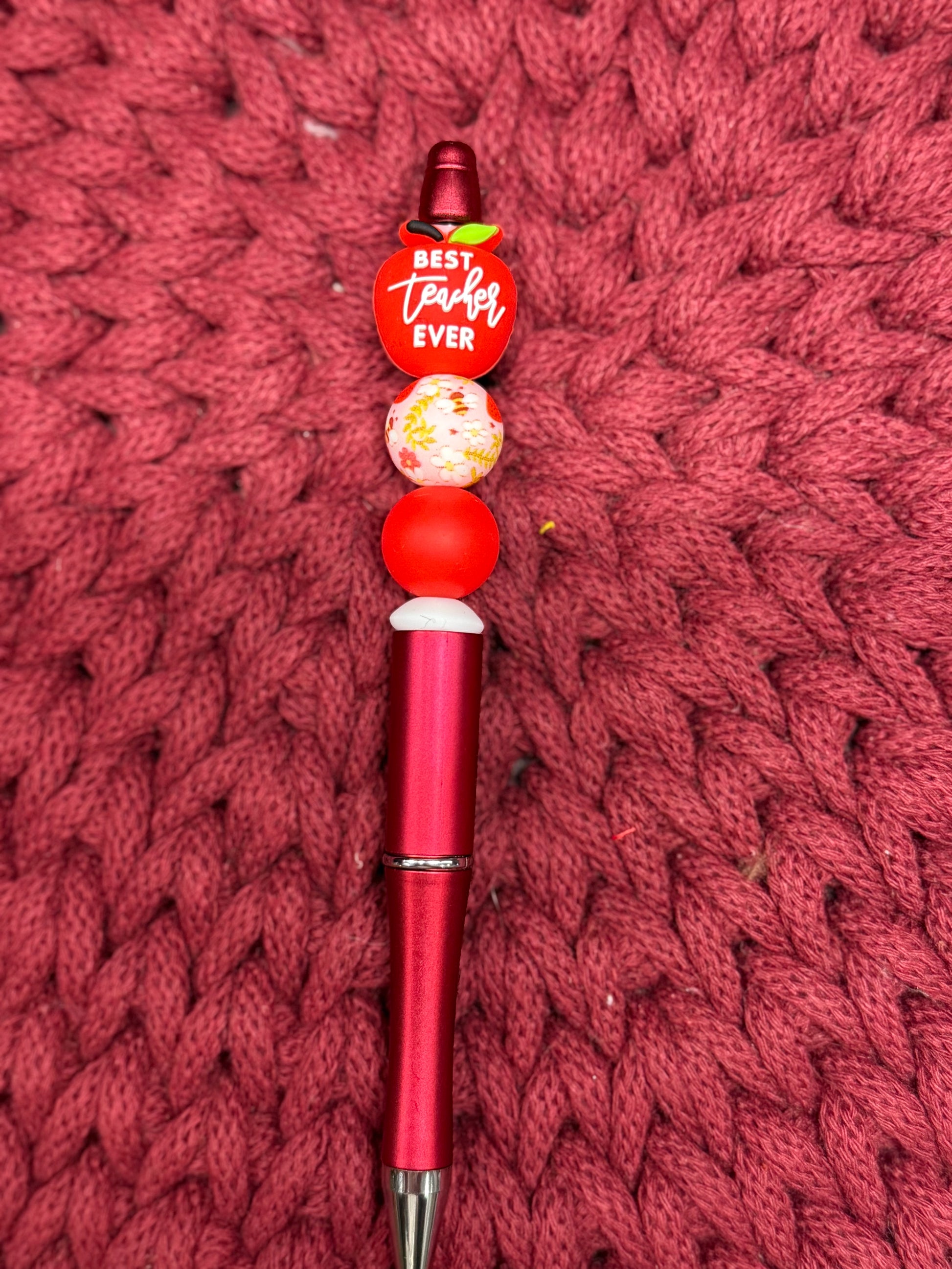 Handgemachter Kugelschreiber mit süßen Silikonperlen – perfekte kleine Aufmerksamkeit & Geschenkidee