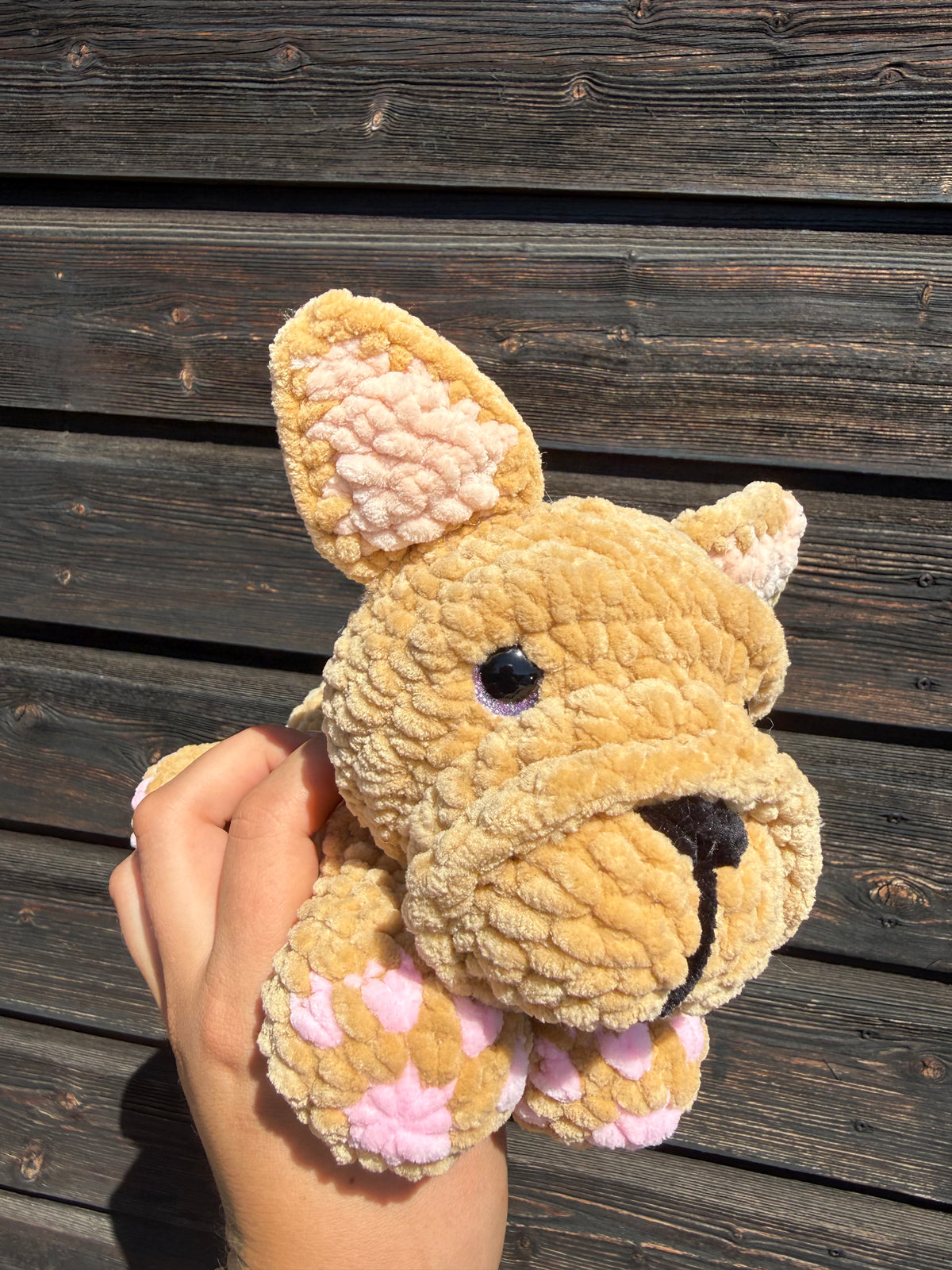 Gehäkelte Amigurumi Französische Bulldogge – Beige