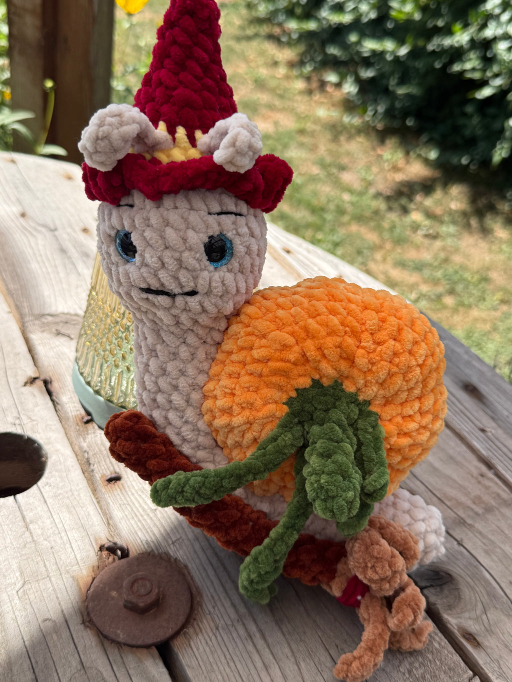 Amigurumi Schnecke mit Hexenhut, Besen & Kürbis 🐌🧙‍♀️