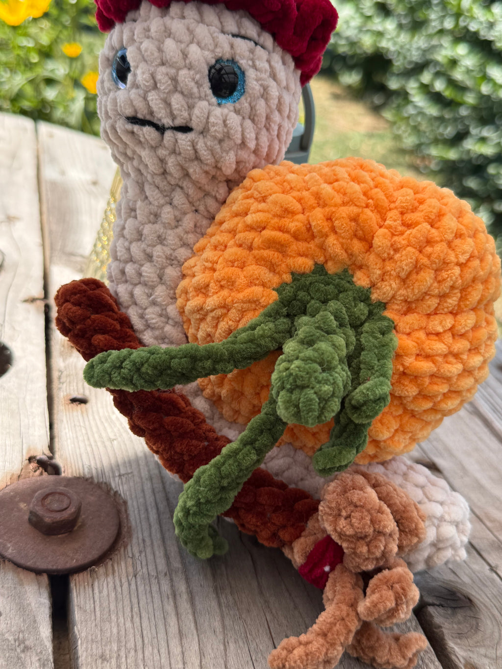 Amigurumi Schnecke mit Hexenhut, Besen & Kürbis 🐌🧙‍♀️