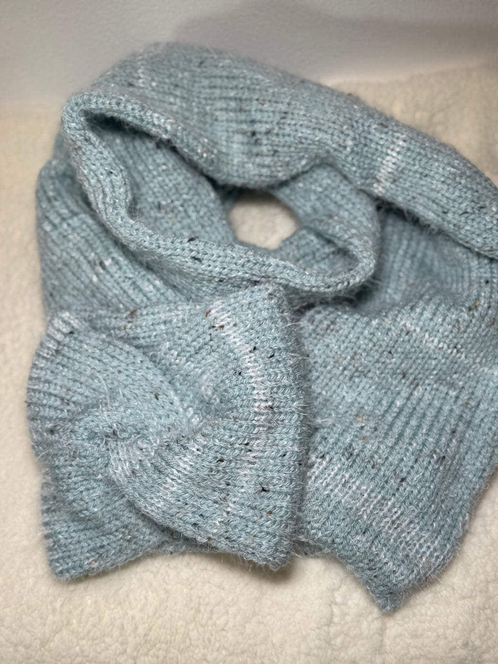 Gestricktes Schal-Stirnband-Set – Egg Blue