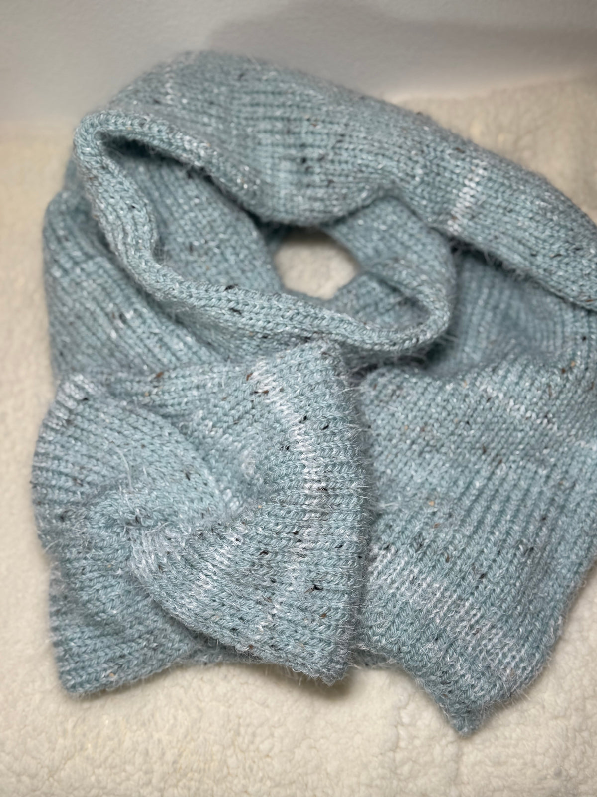 Gestricktes Schal-Stirnband-Set – Egg Blue