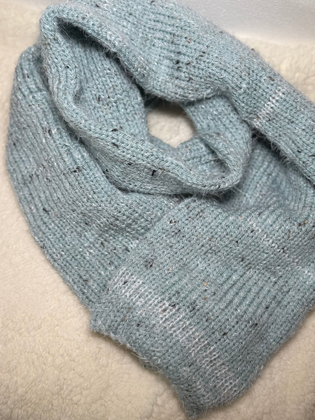 Gestricktes Schal-Stirnband-Set – Egg Blue