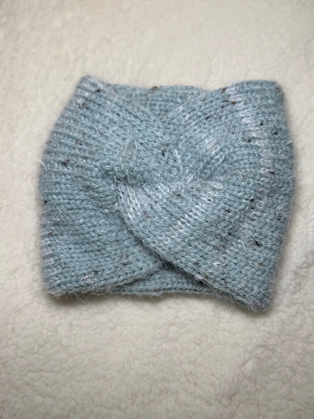 Gestricktes Schal-Stirnband-Set – Egg Blue