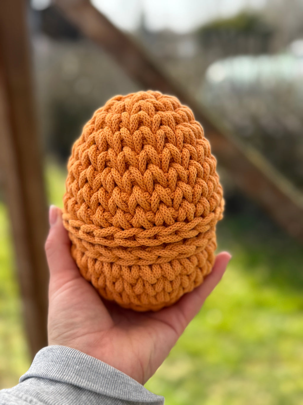🧺 Handgehäkelter Eierkorb aus Bobbiny 5 mm