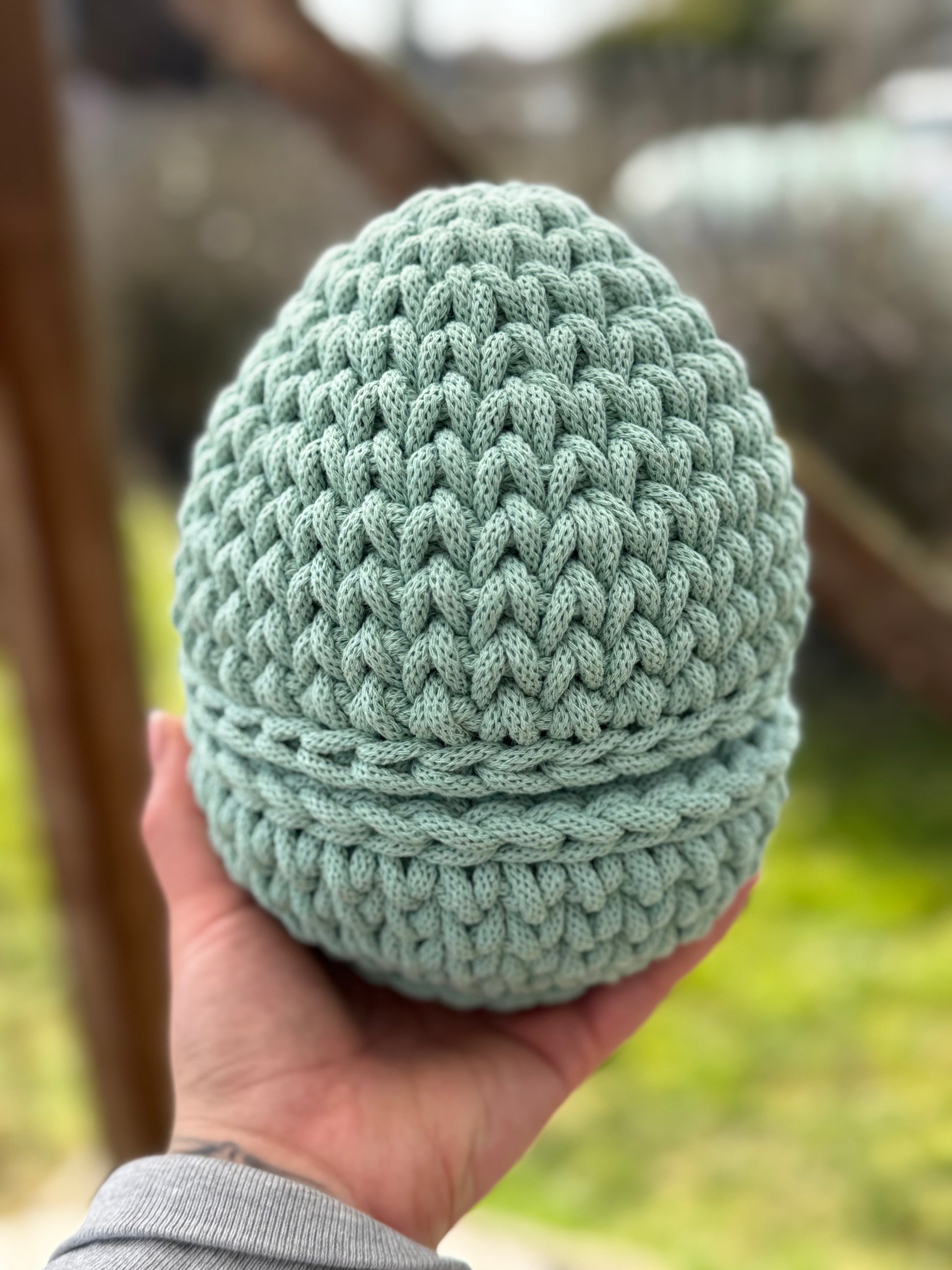 🧺 Handgehäkelter Eierkorb aus Bobbiny 5 mm