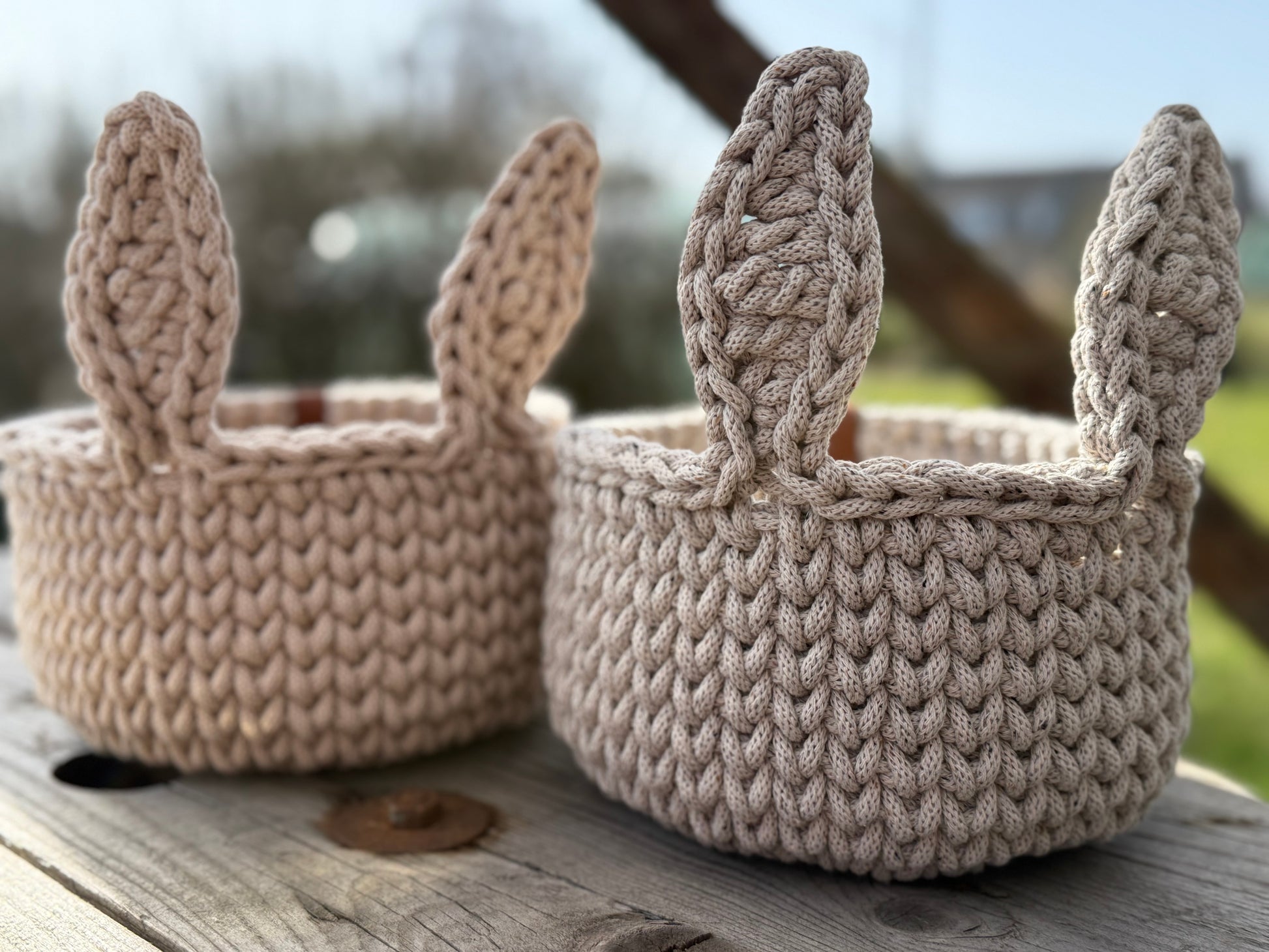 🐰 Handgehäkelter Osterhasen-Korb aus Bobbiny 5 mm