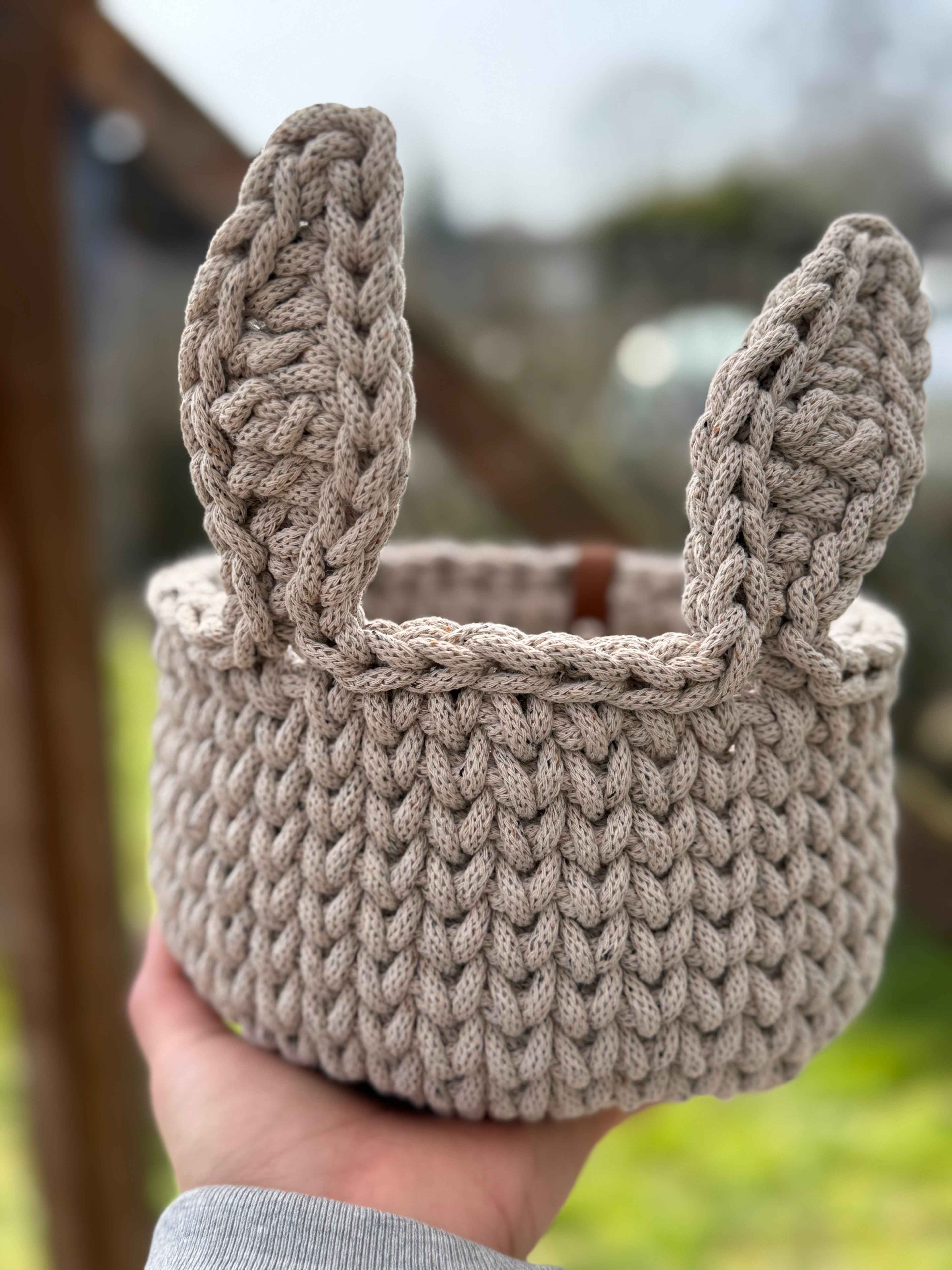 🐰 Handgehäkelter Osterhasen-Korb aus Bobbiny 5 mm