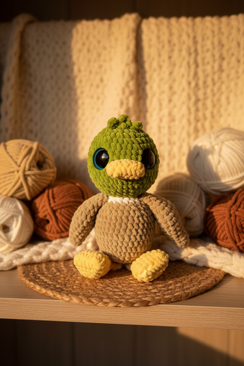 Amigurumi Ente – Cozy Hintergrund