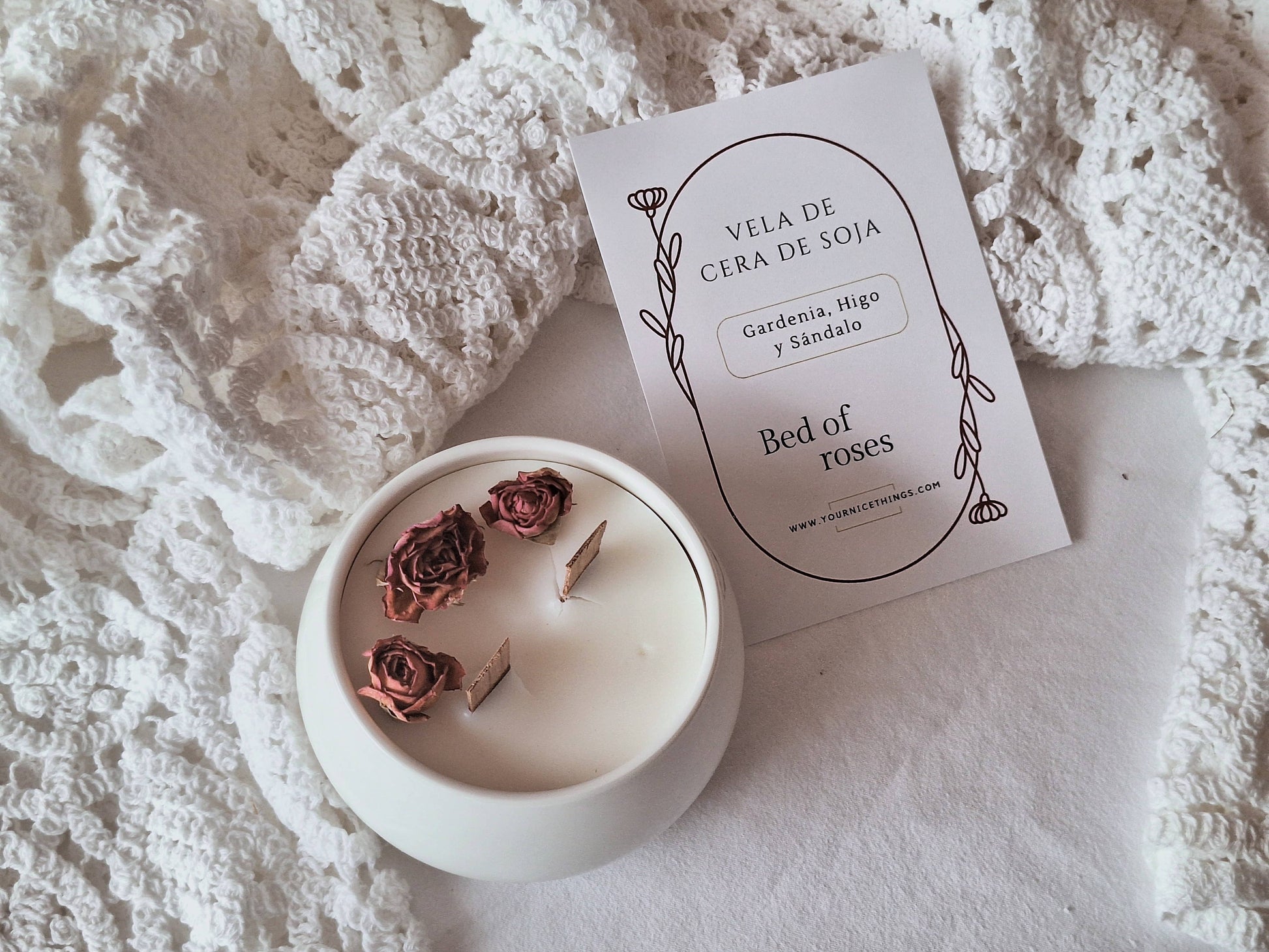 Sojakerze „Bed of Roses“ – Limitierte Auflage: Englisch / Fad